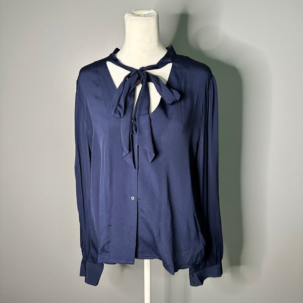Reset by Jane Bow Tie Blouse Size Medium - Picture 3 of 8